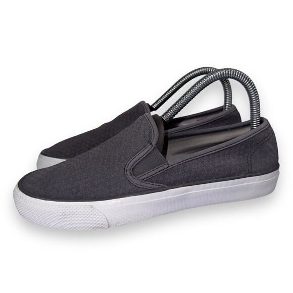 Sperry Seaside Emboss Suede Slip-on Sneakers Grey STS82596 Women's 6.5 - Picture 2 of 11